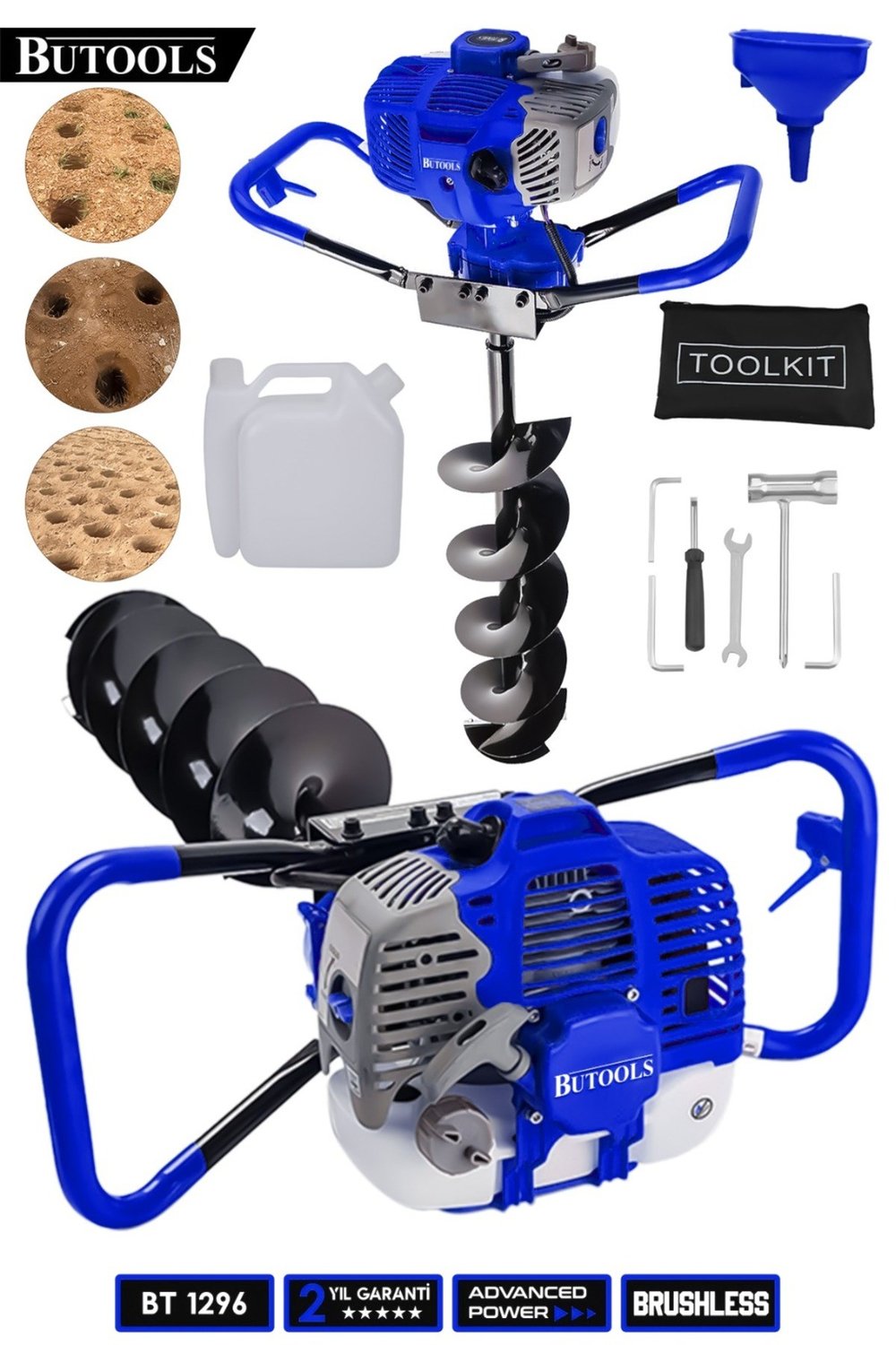 14000 Rpm Benzinli Motorlu Toprak Burgu Toprak Delme Makinesi