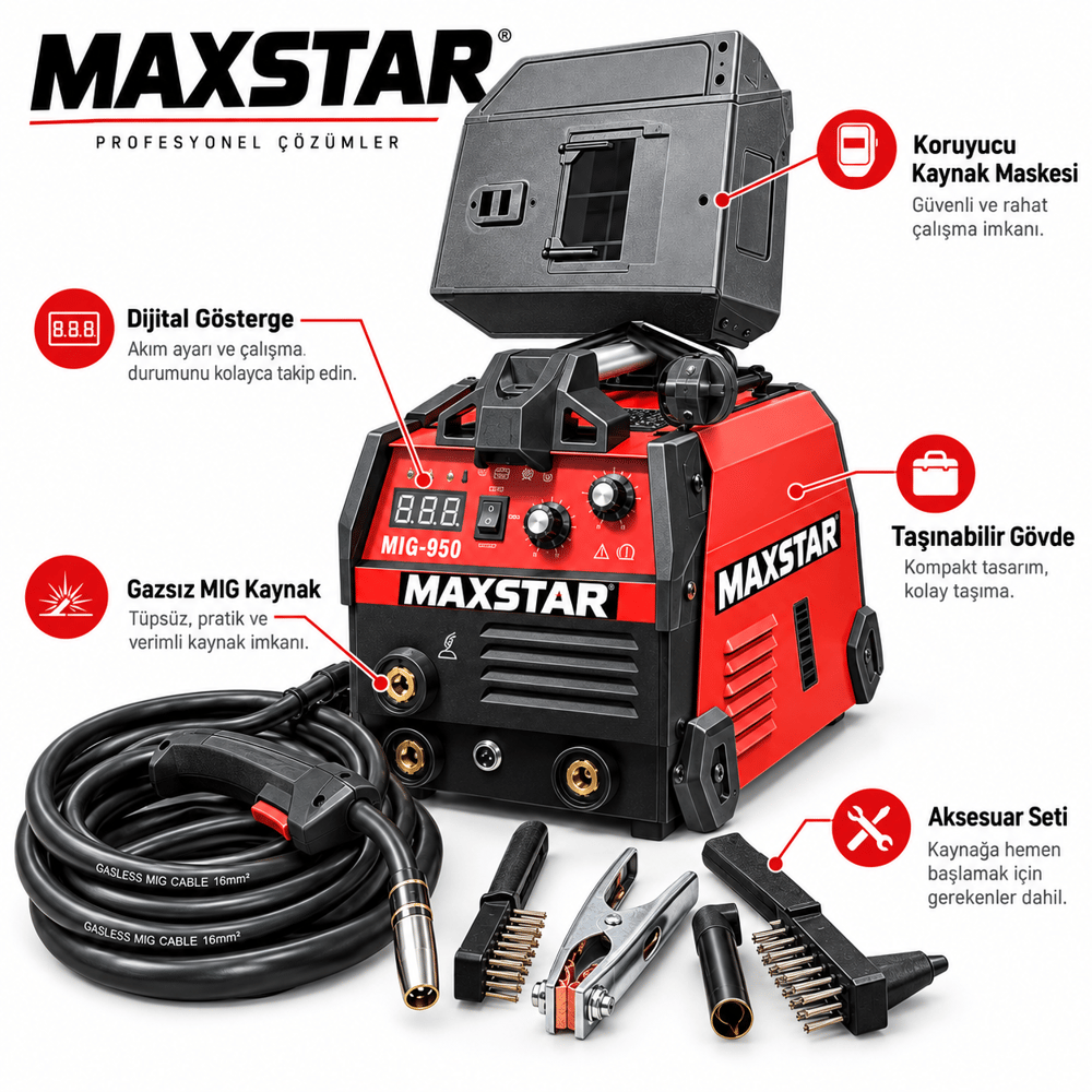 250 AMPER GAZSIZ GAZ ALTI INVERTER KAYNAK MAKİNASI