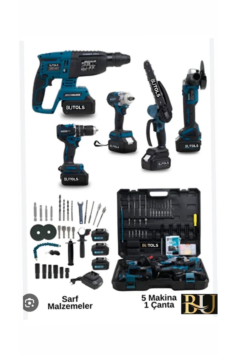 5 li matkap seti dal budama testere spral taşlama vidalama somun sıkma hilti