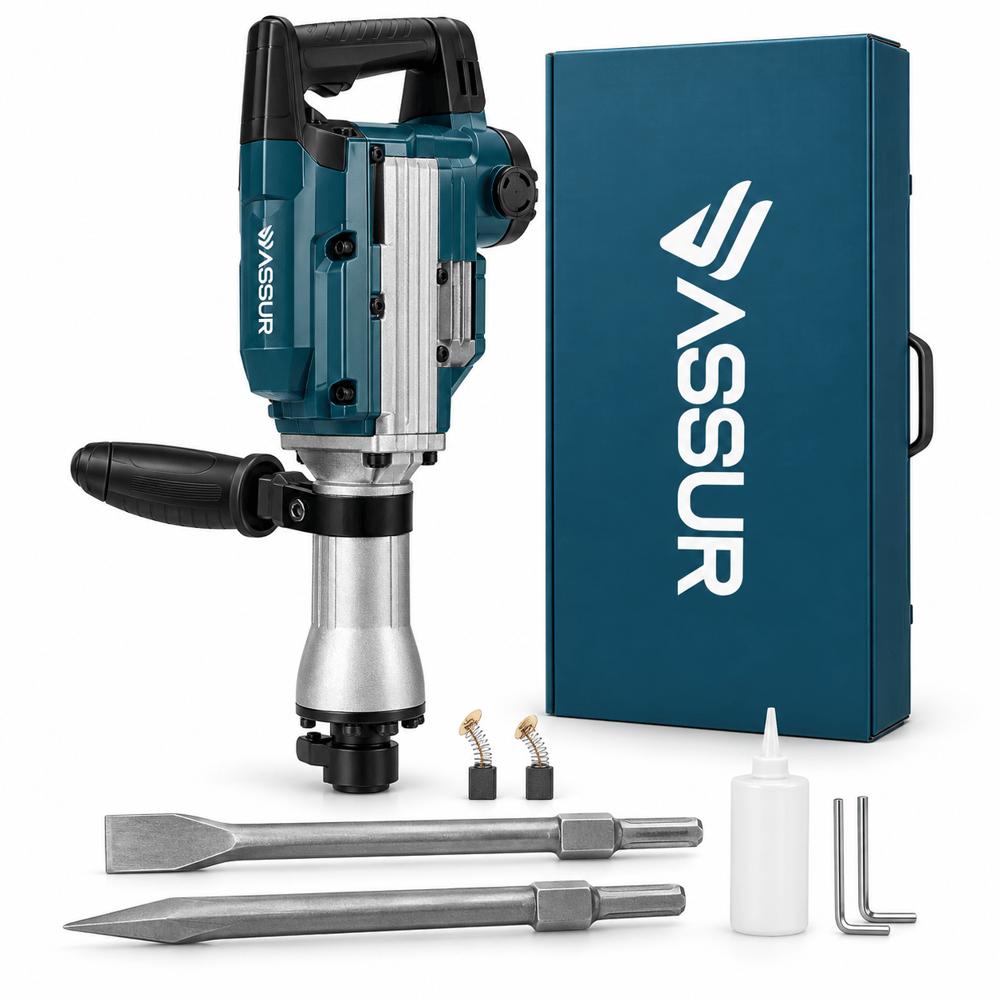 ASSUR Profesyonel Elektrikli Kırıcı Delici Yıkım Çekici Seti Çantalı