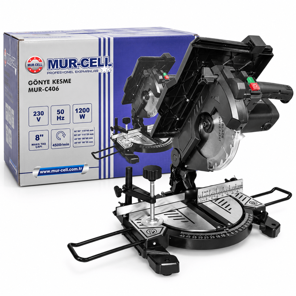 MUR-CELL MUR-C106 1200W 8 İnç 210 MM Profesyonel Gönye Kesme Makinesi