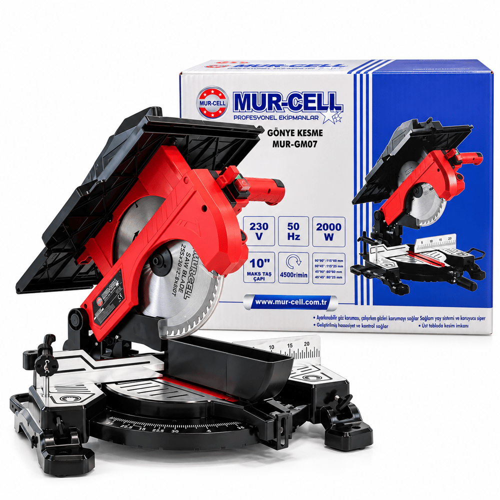 MUR-CELL MUR-GM07 2000W 255 MM 10 İnç Profesyonel Gönye Kesme Makinesi