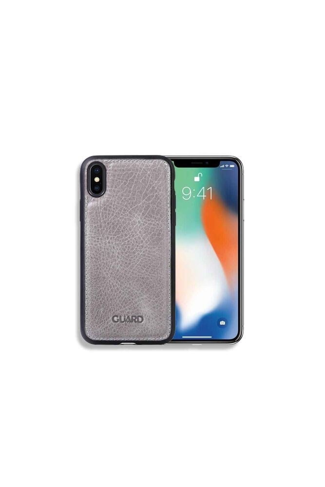 Guard Antik Deri Gri iPhone X / XS Kılıfı