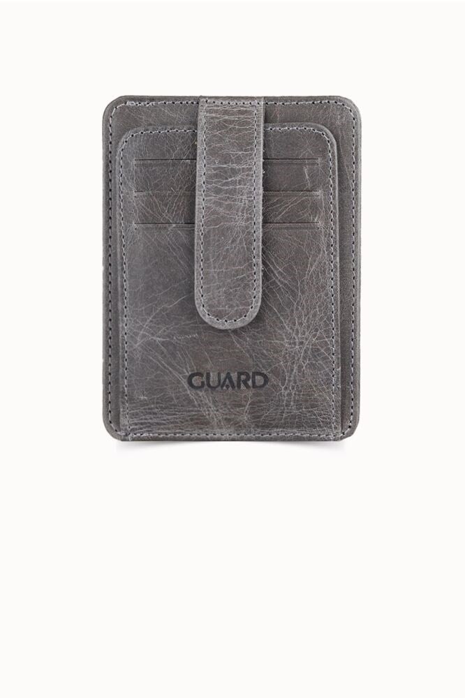 Guard Dikey Crazy Gri Deri Kartlık