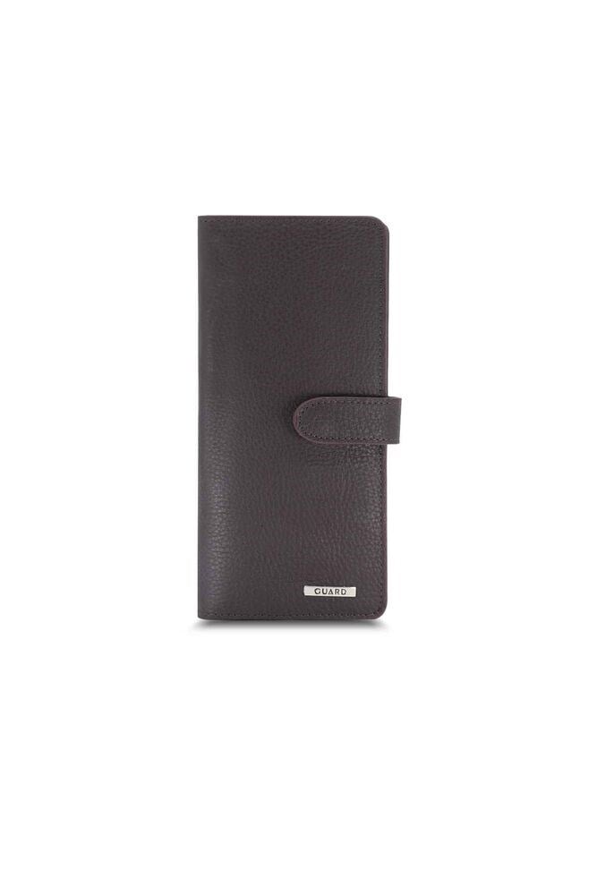 Guard Mat Kahverengi Kart ve Para Slotlu Deri Telefon Cüzdanı