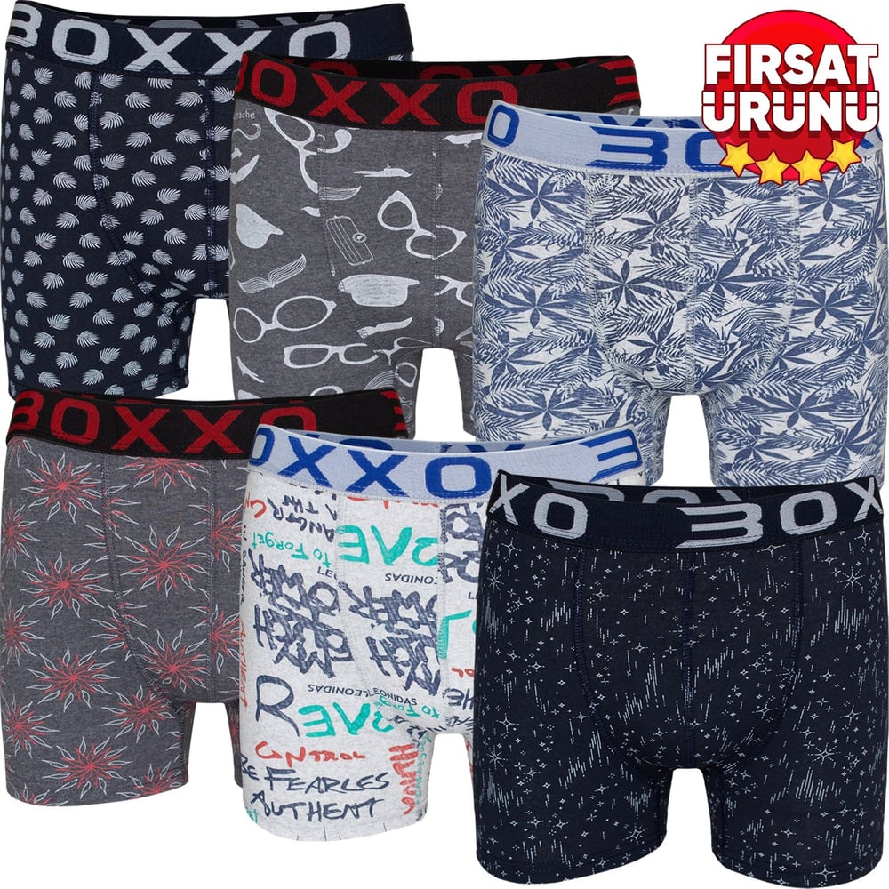 BOXXO DESENLİ LİKRALI ERKEK BOXER