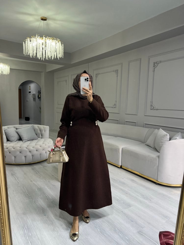 Eysa Tüvit Kahverengi Elbise
