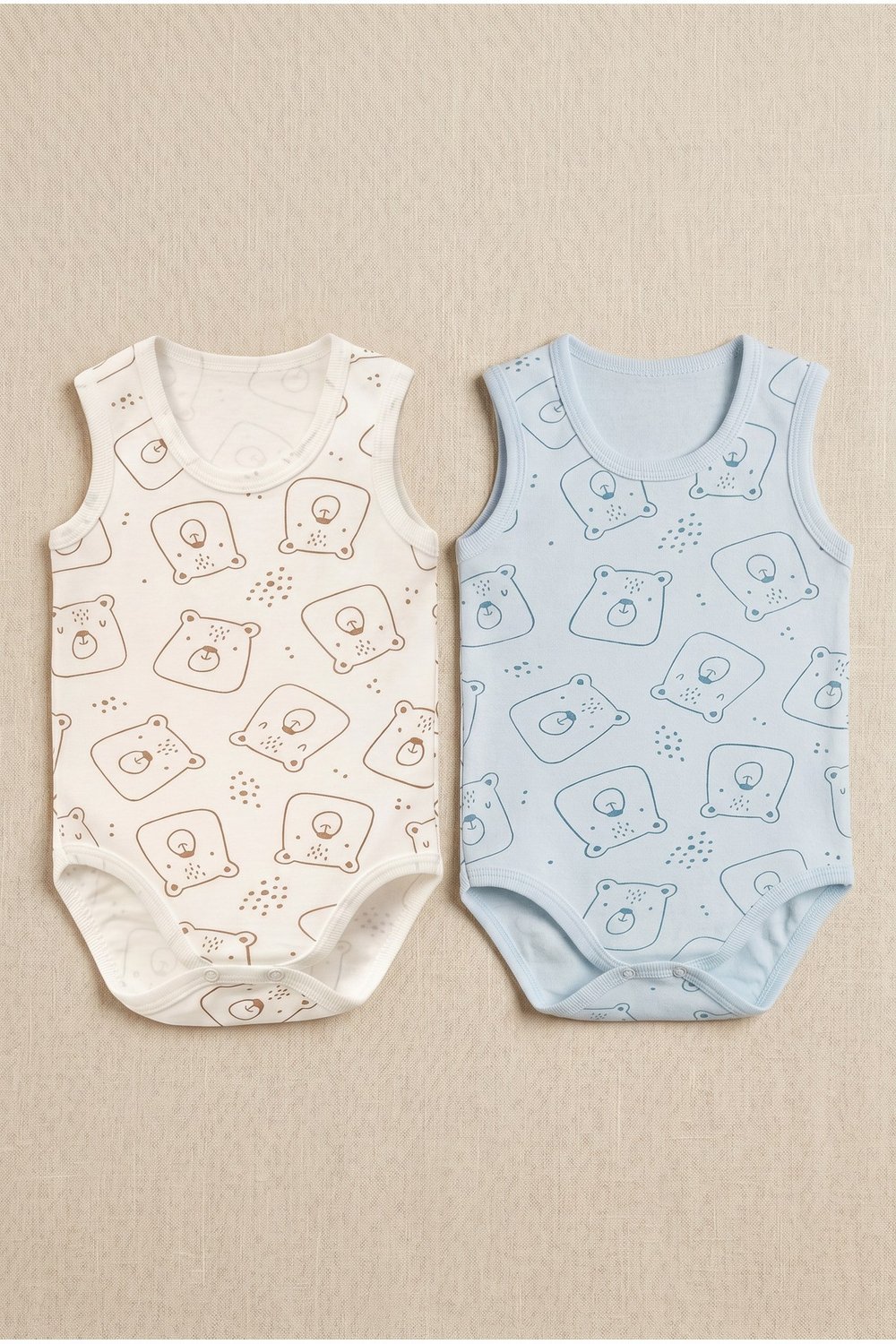 - %100 Pamuk Askılı Ayıcık Motifli Body Set