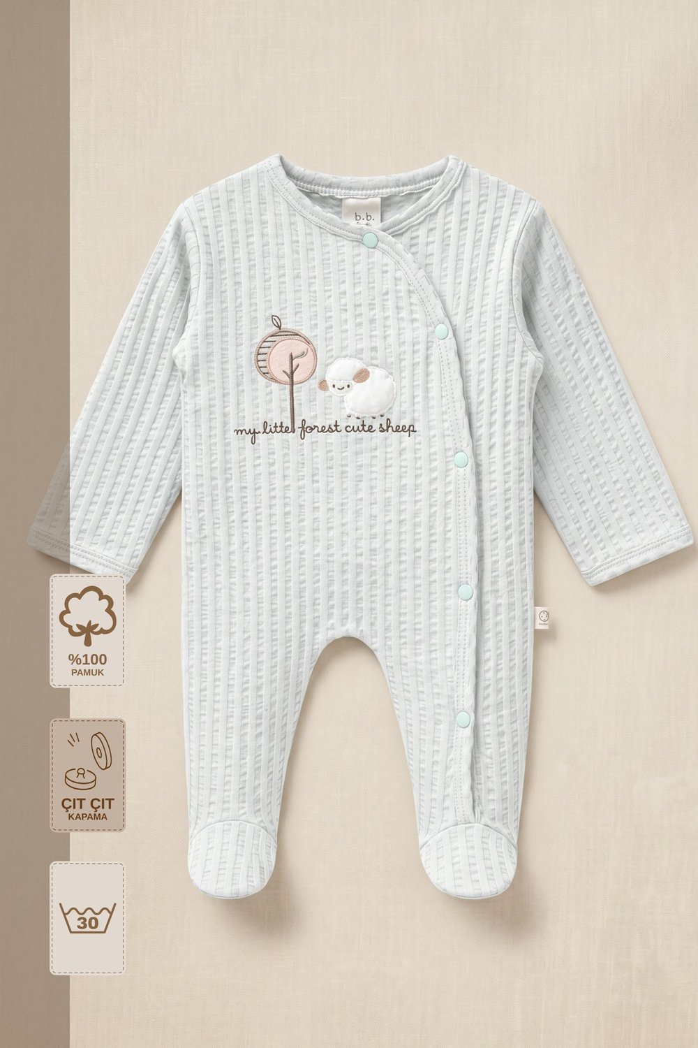 - Jakarlı Patikli Bebek Tulum