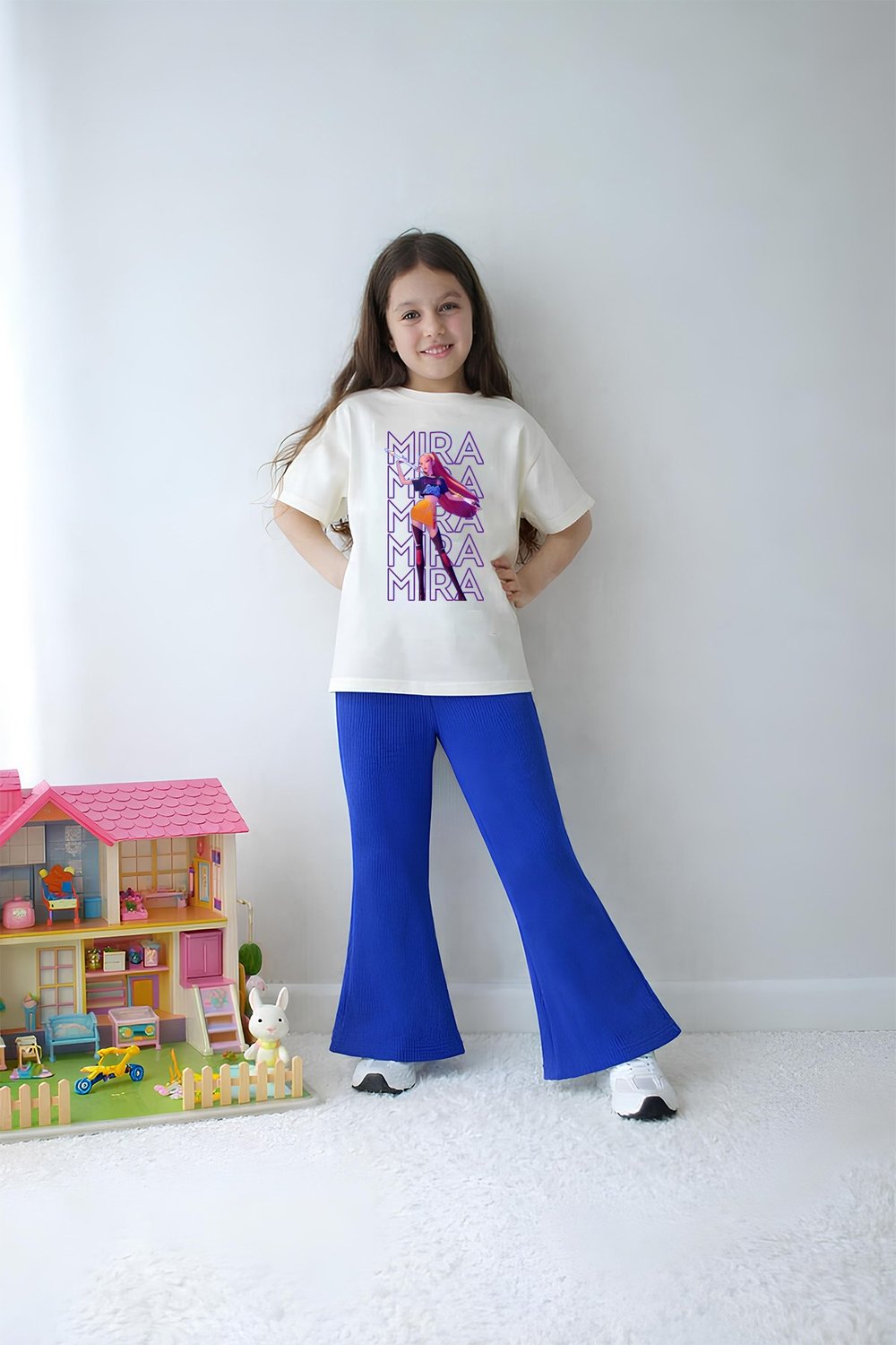 Kız Çocuk Tam Kalıp Üst Oversize Alt Taytlı Mira Tasarım15 Alt Üst Takım