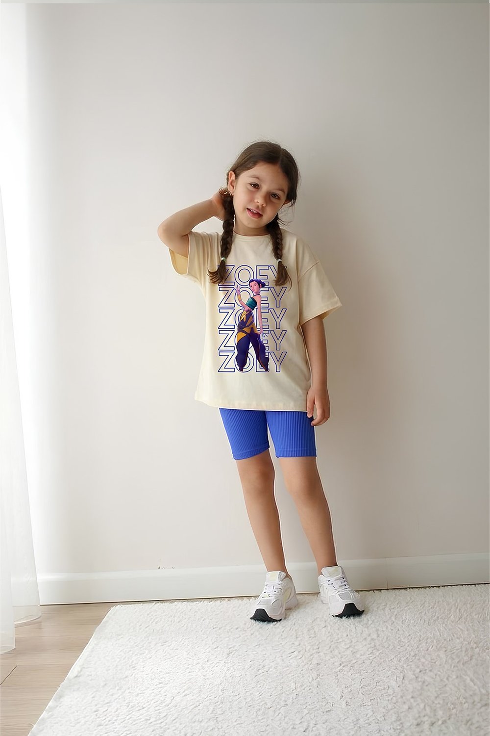 Kız Çocuk Tam Kalıp Üst Oversize Altı Taytlı Zoey Tasarım78 Alt Üst Takım