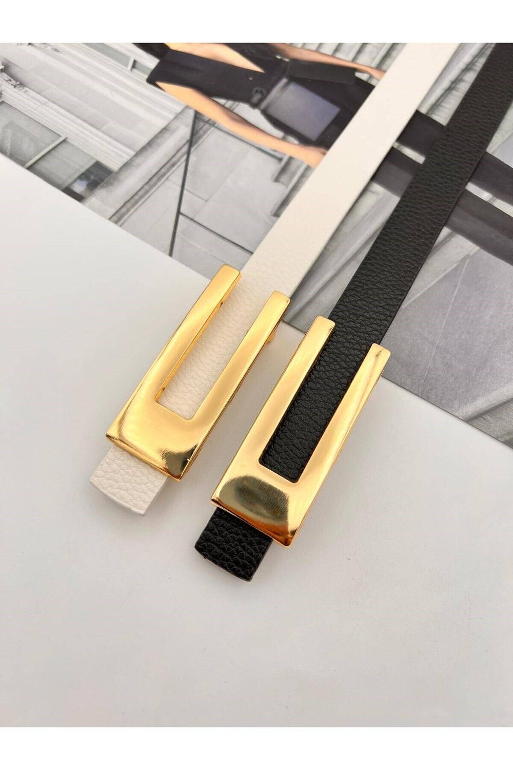 2li Desng Gold Tokalı Kadın Kemer Pantolon Kemeri Elbise Kemeri Gömlek Kemeri Ceket Kemeri