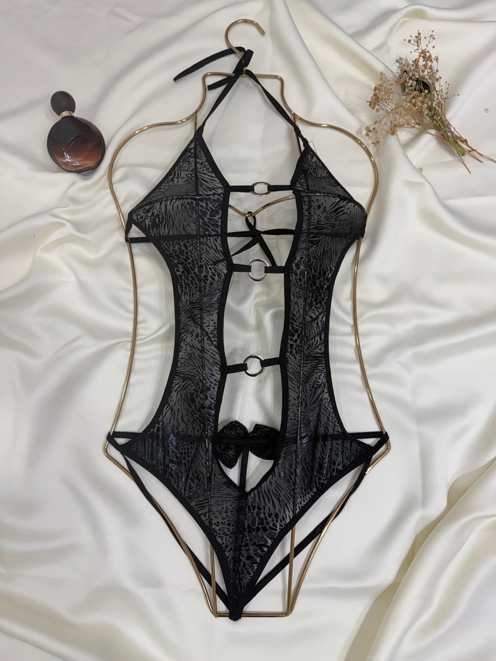 Aksesuar Detaylı Siyah Babydoll
