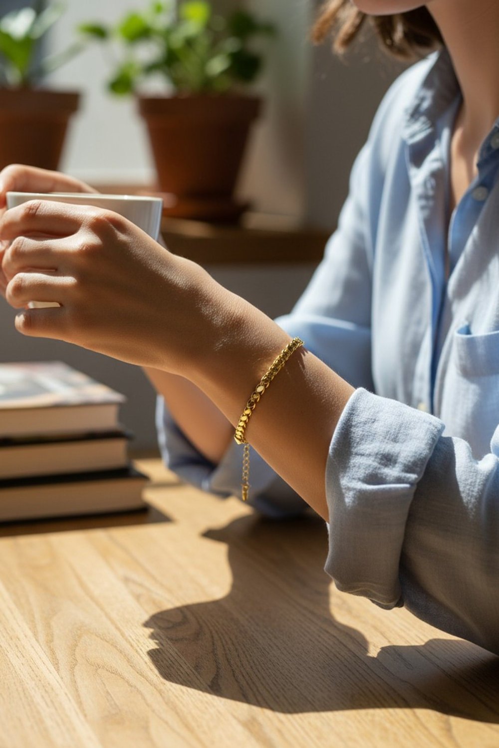 Barley Chain Model Xuping Non-Tarnish Bracelet – Gold | Elegant and Sparkling Design