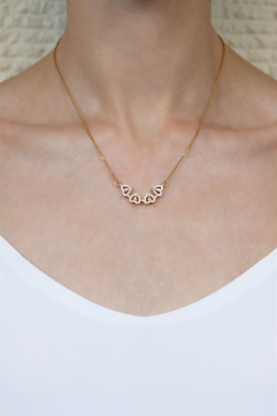 Steel Heart and Clover Ended Necklace