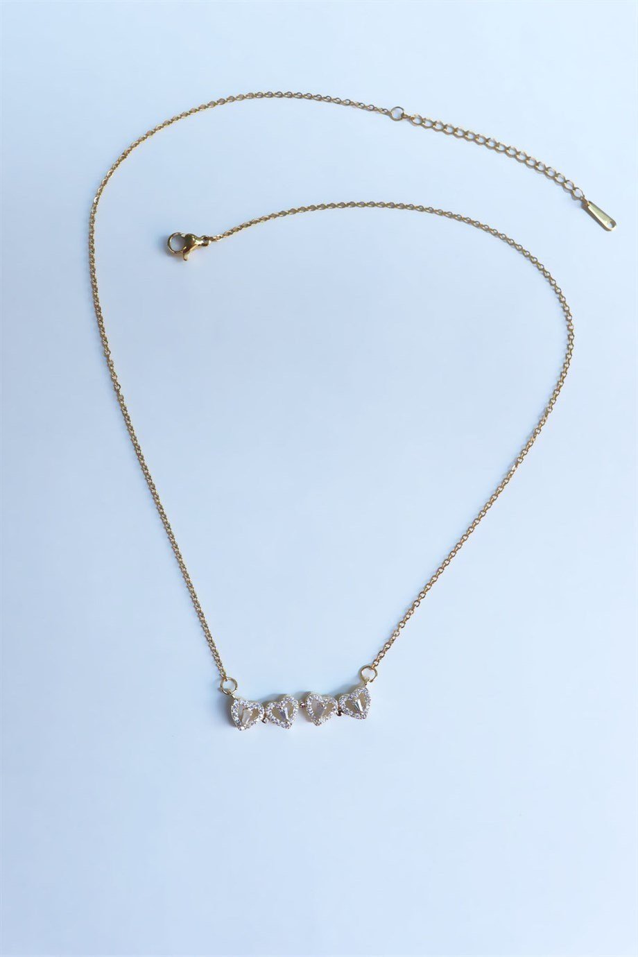 Steel Heart and Clover Ended Necklace