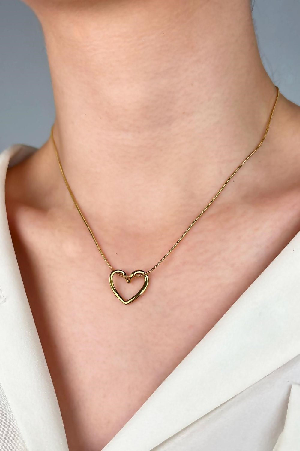 Knot Heart Steel Necklace - Gold