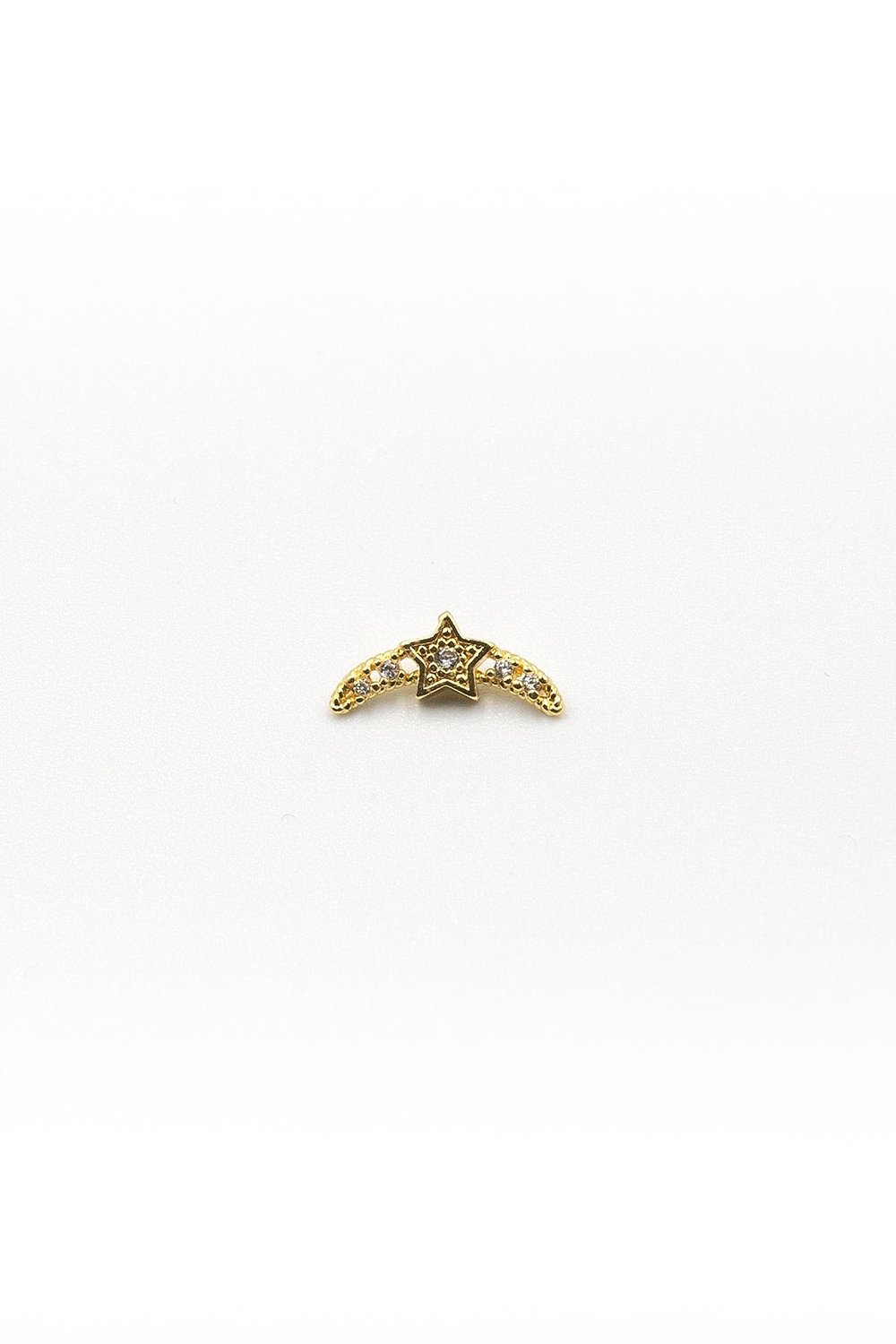 Gold Moon & Star Tragus & Helix Piercing | Elegant Design, Hypoallergenic, Non-Tarnish, 8 mm