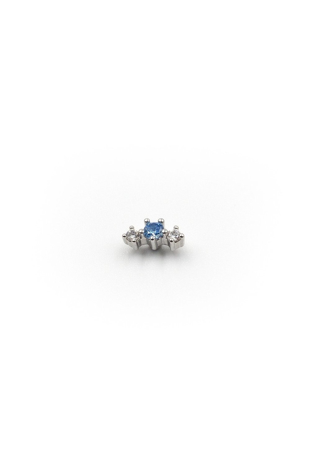 Silver Blue Stone Tragus Helix Piercing – Hypoallergenic, Non-Tarnish