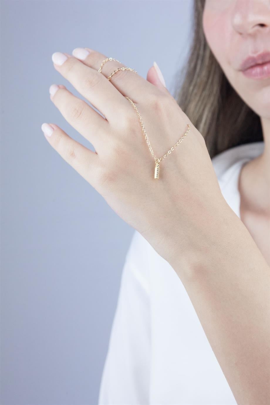 İ Letter Gold Chain Necklace