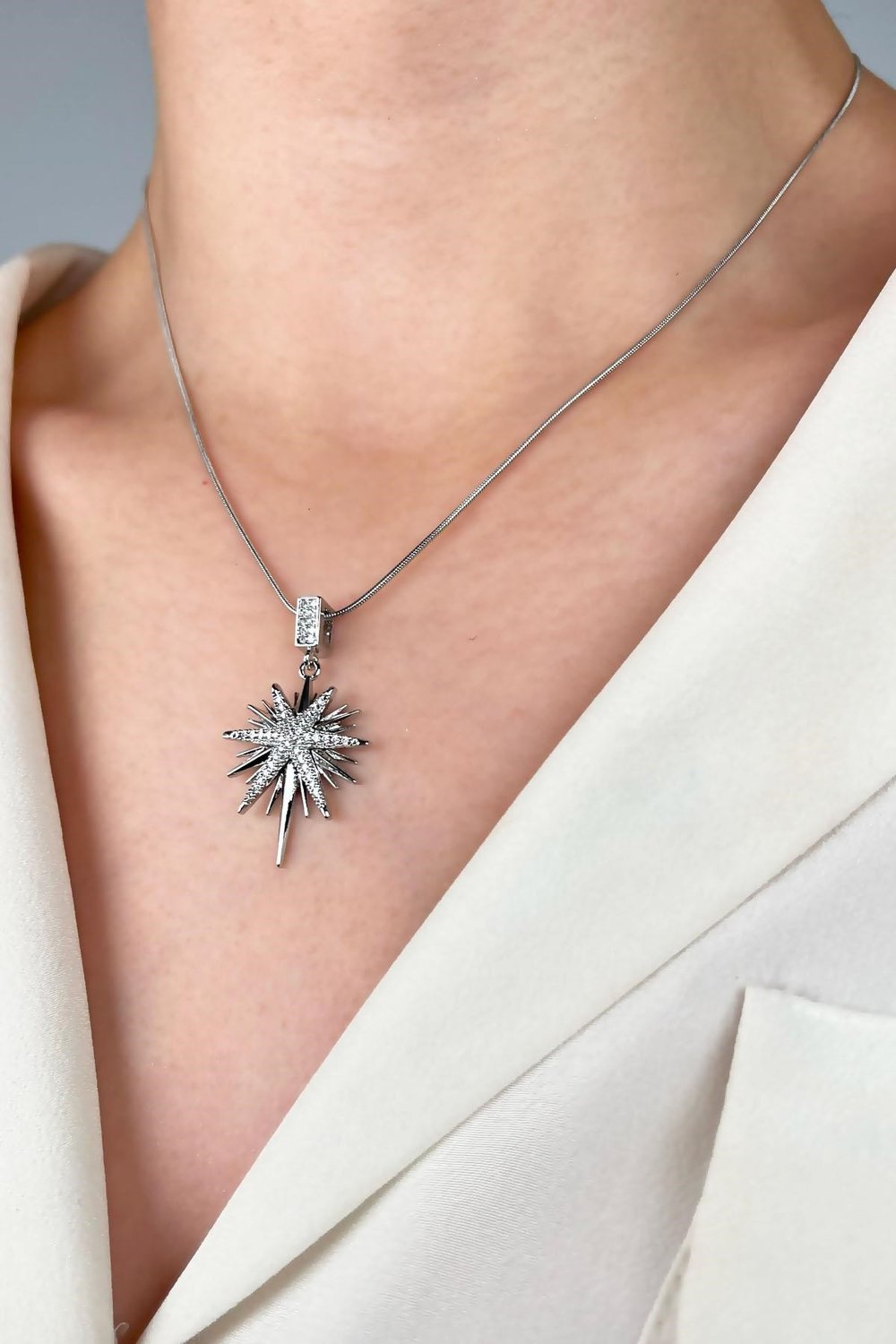 Polar Star Stainless Steel Necklace - Silver
