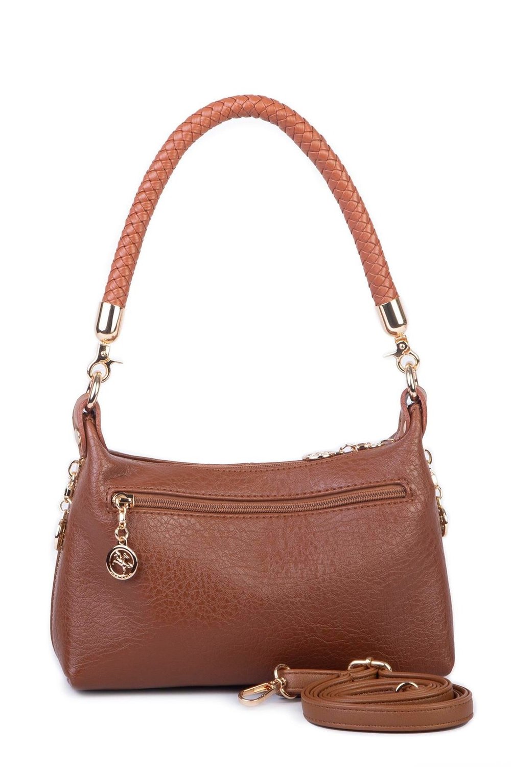 Nas Bag Womens Mini Shoulder and Crossbody Bag with Braided Strap - Tan Victoria