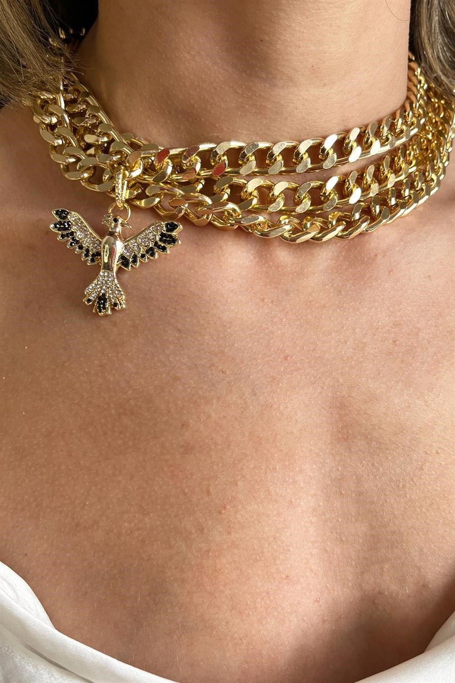 Black Anka Detail Choker Necklace