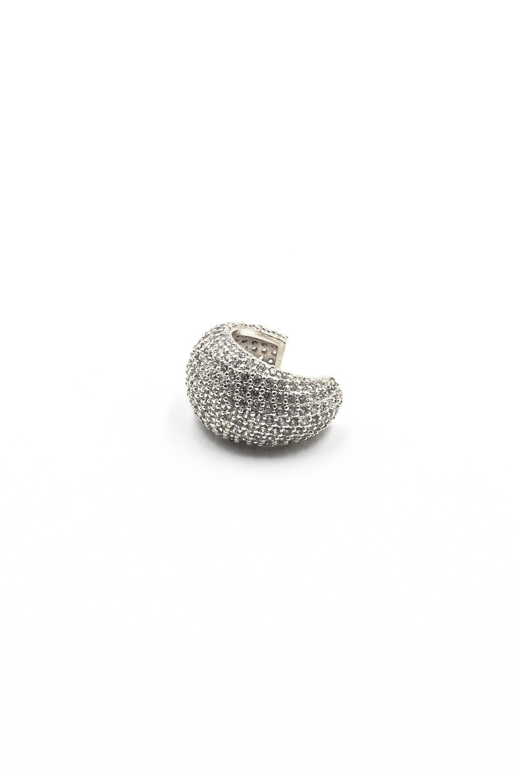 Zirkon Taşlı Kalın Halka Earcuff – Gümüş, Sıkıştırmalı, Anti Alerjik Kıkırdak Küpe