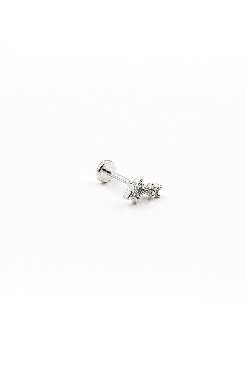 Zirkon Taşlı Yıldız Model Tragus Helix Piercing – Gümüş | Anti Alerjik, Kararma Yapmaz
