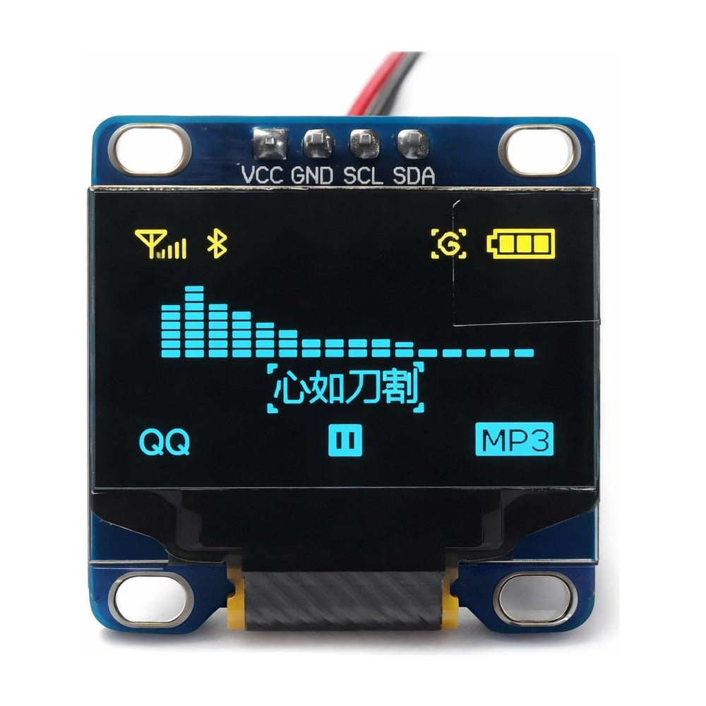 OEM 128X64 0.96 Inch OLED Grafik LCD Ekran - 4 Pin  Mavi-Sarı