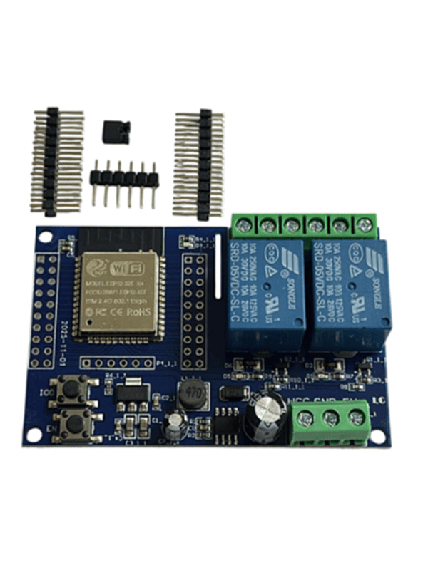 OEM ESP32 Wifi Bluetooth 2 Kanal Röle Kartı (ESP32-WROOM-32E) – Dc 5-30V