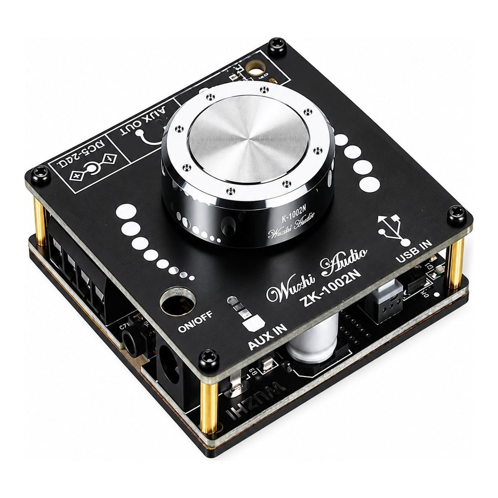 ZK-1002M 2X100W Bluetooth 5.0 USB Aux Stereo Amfi Modülü – Ses Kontrollü