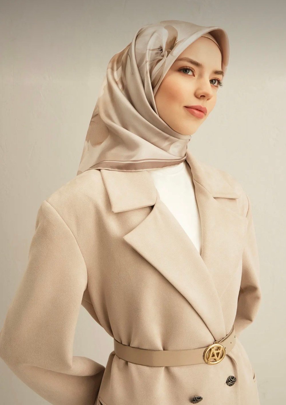 Armine Nostalji İpek Eşarp 9305-05 Krem