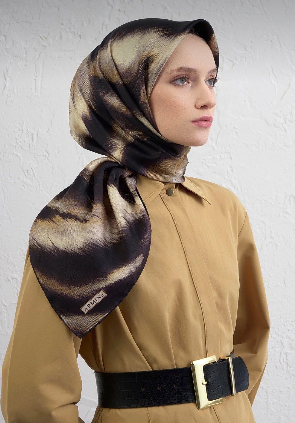 Armine Nostalji İpek Eşarp 9432-02 Siyah