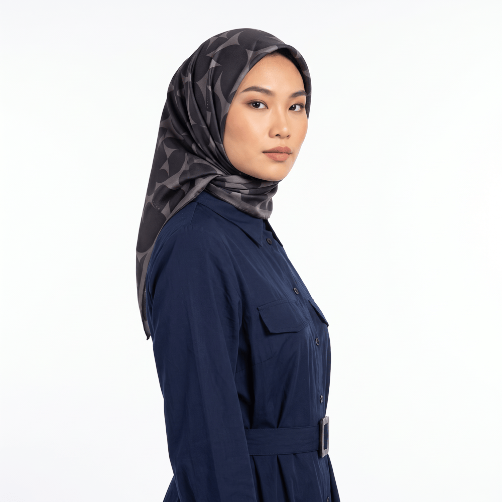 Belli Twill İpek Eşarp 26 Yaz 4117-04 Siyah