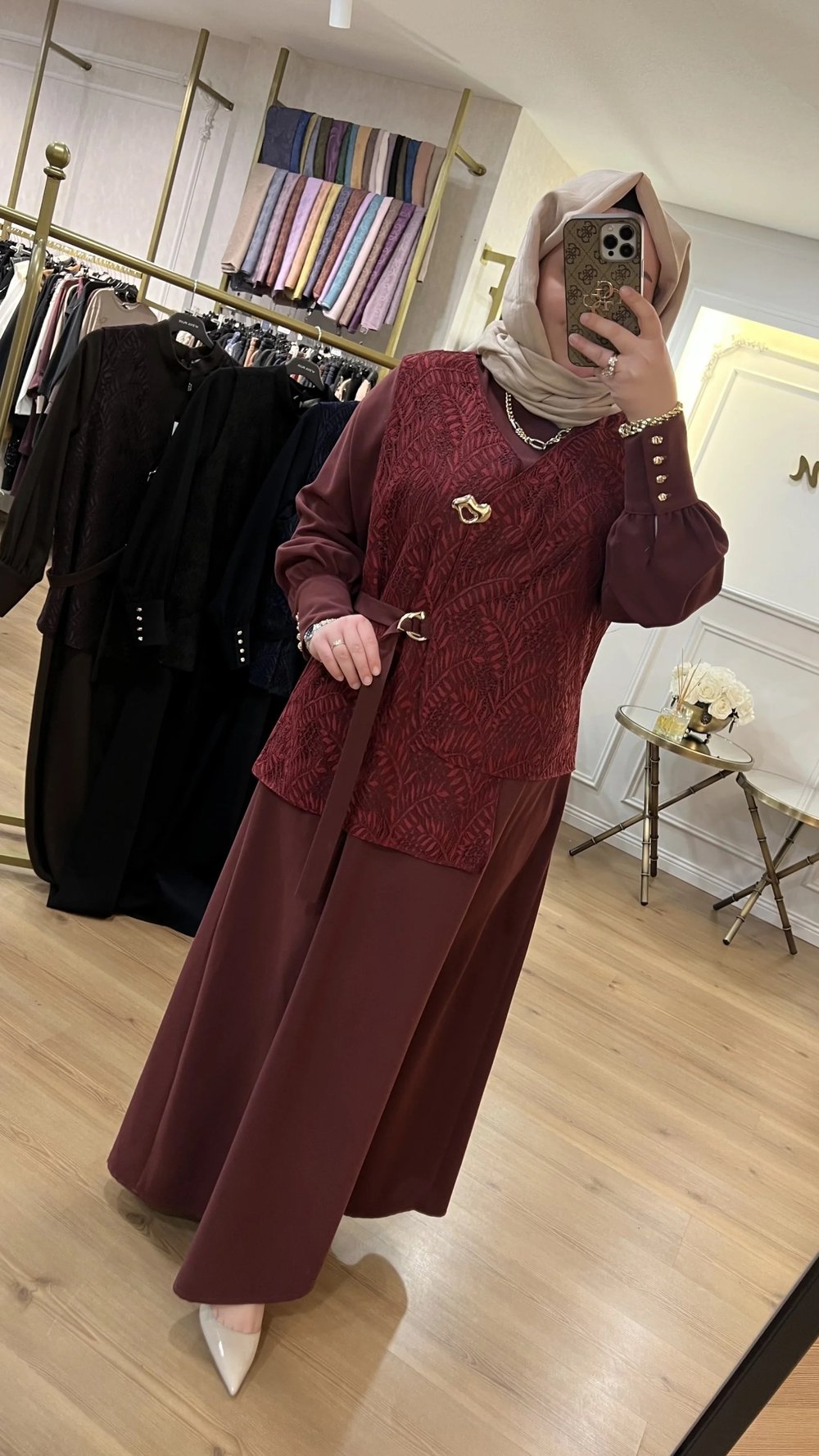MEVA BY PUREVA Dantel Yelekli Krep Elbise