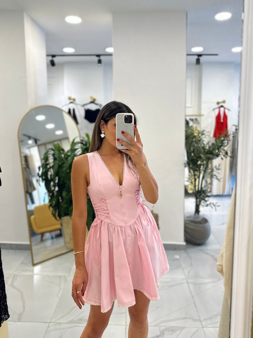 Pembe Tasarım Elbise