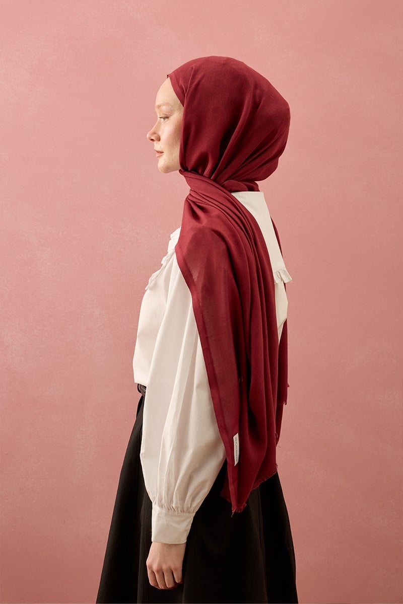Bordo Pamuk Şal