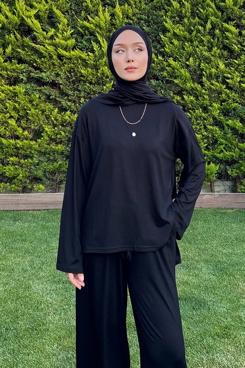 Siyah Viskon Penye Şal