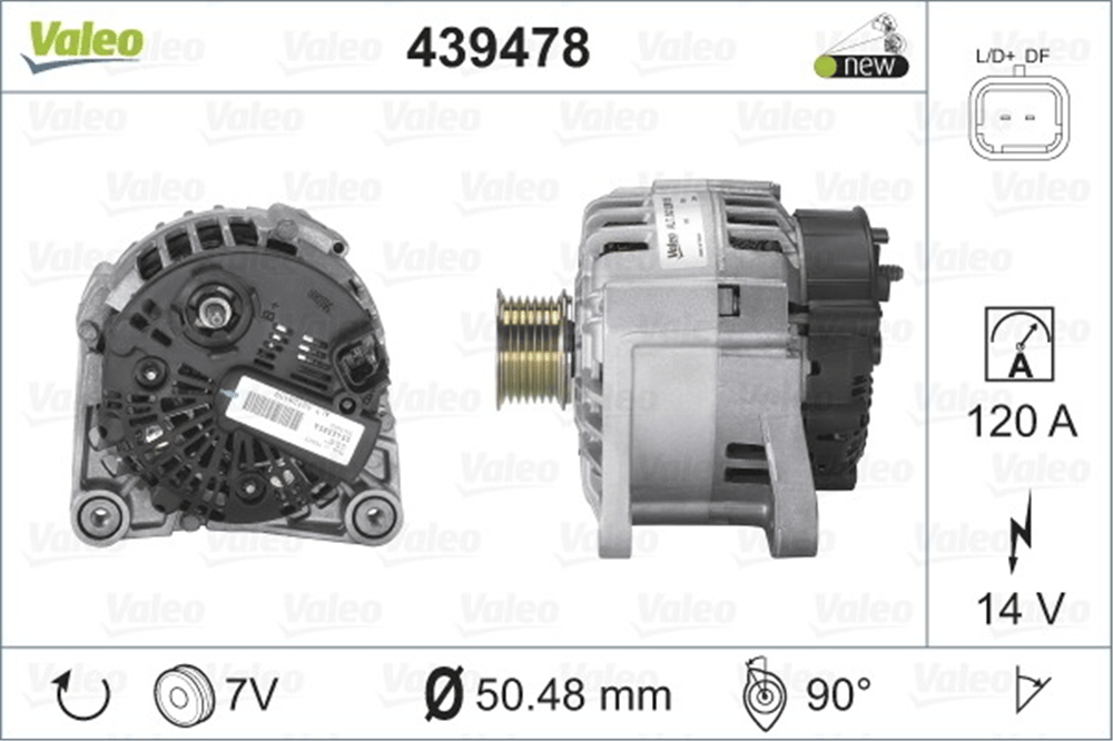 Alternatör 12V 125A Grand – Renault Megane II, Scenic, Nissan Primera vb.