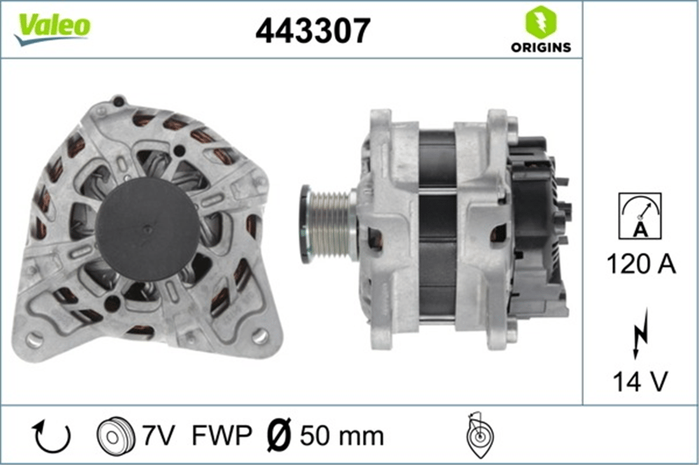 Alternatör 14V 120A 2019+ – Dacia Lodgy, Duster, Renault Kadjar