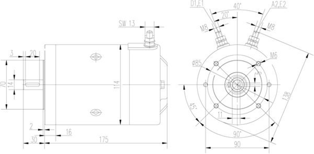 DC Motor 24V KW2.20 2300 Devir Sağa Dönüş