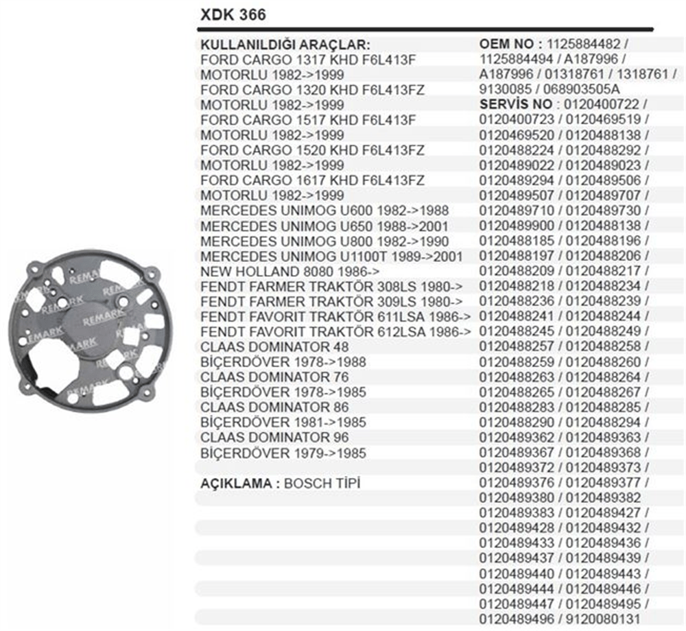 Diyot Taraf Kapağı Bosch – Ford Cargo 3225