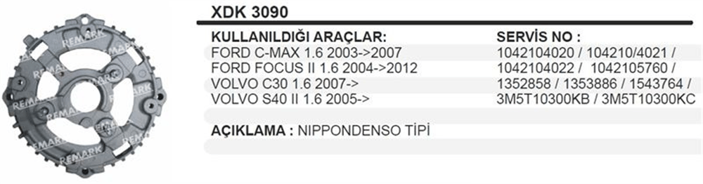 Diyot Taraf Kapağı Denso S40 Benz 2006+ – Ford Focus