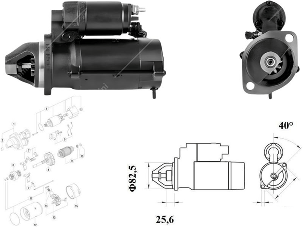 Marş Motoru 12V 10 Diş 3.2KW – Case IH Same Laser 140 160, Explorer, Steyr Deutz-Fahr Agrolux, Agrotron, 5090 5105