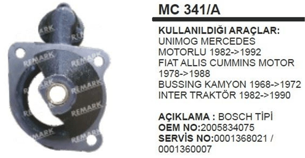 Marş Pinyon Kapağı Bosch Inter Traktör – Mercedes Unimog