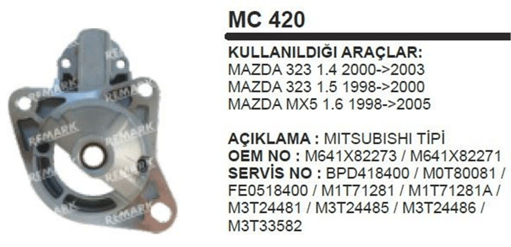 Marş Pinyon Kapağı Redüktörlü 1997+ – Mazda 323, 626