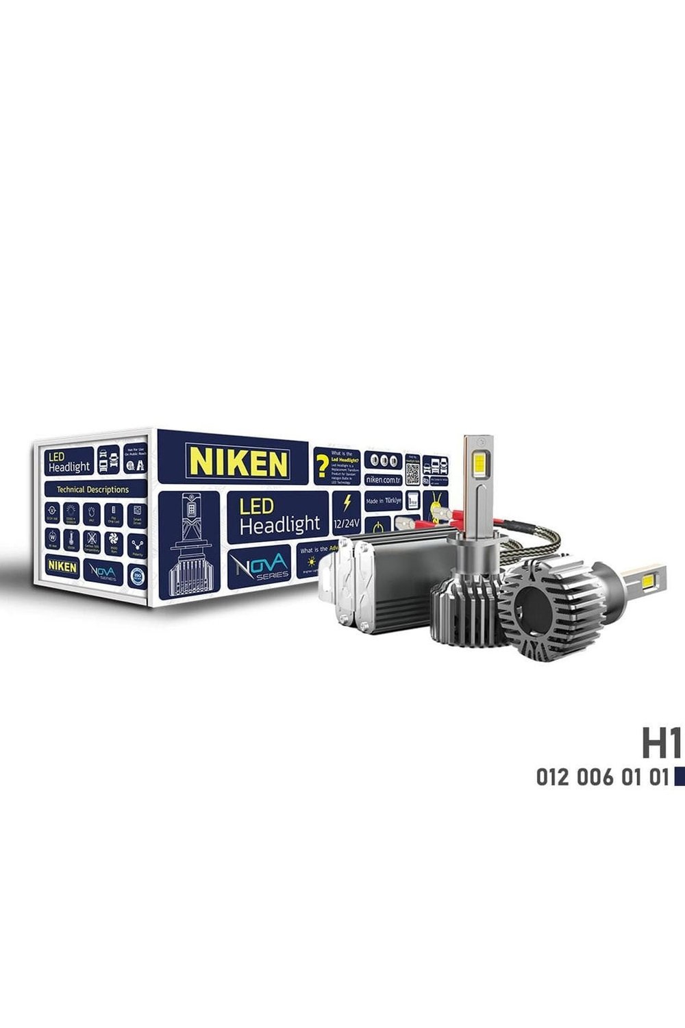 NIKEN Nova Serisi 90W 24000 Lümen H1 Led Xenon Far Ampulü 12-24V