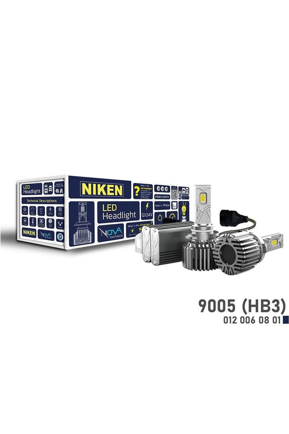NIKEN Nova Serisi 90W 24000 Lümen HB3&9005 Led Xenon Far Ampulü 12-24V