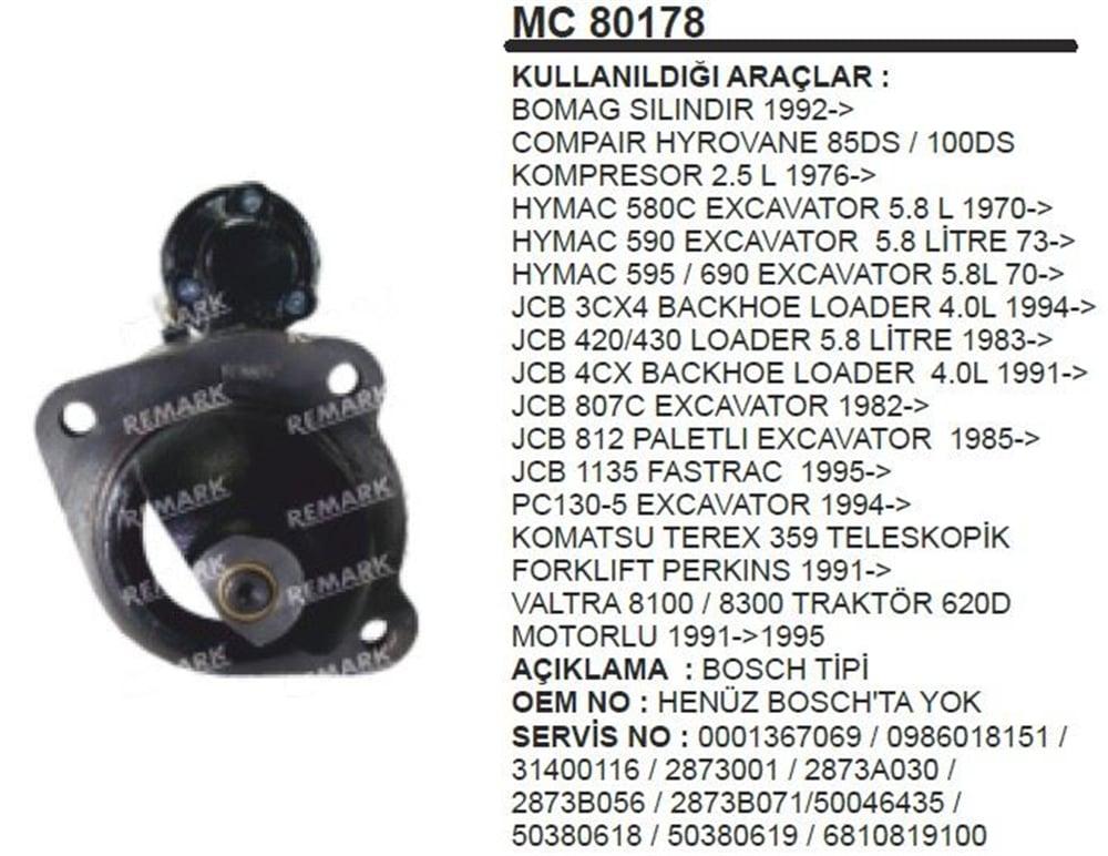 Pinyon Kapağı Bosch 367 – JCB Komatsu Terex